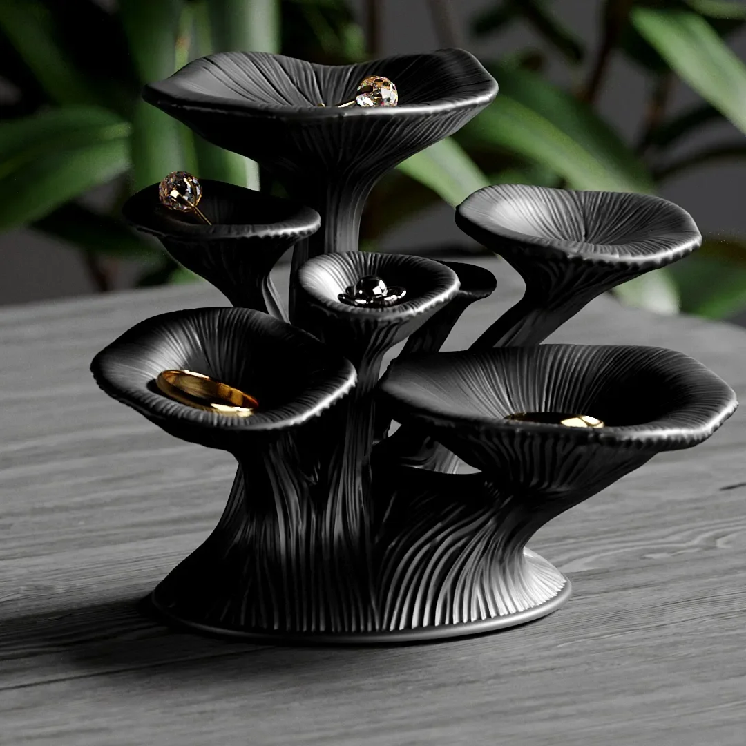 3D Printing Ring Holder - رف على شكل فطر مطبوع ثلاثي