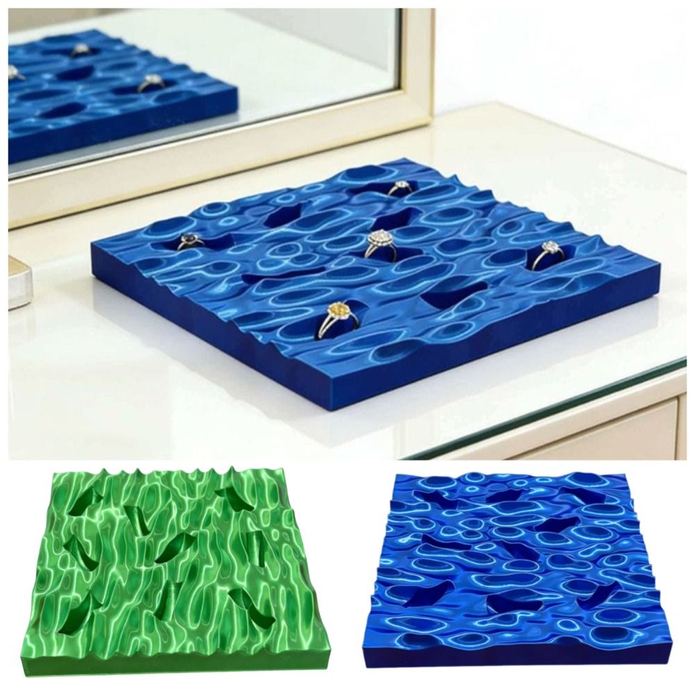 صواني عرض خواتم بتصميم موجة ال - مراجعة 3D Printing Ring Holder وسعره