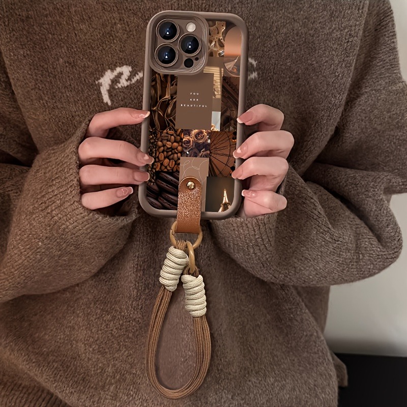 البني القهوة الزهور طباعة الحب - مراجعة 3D Printing Iphone وسعره