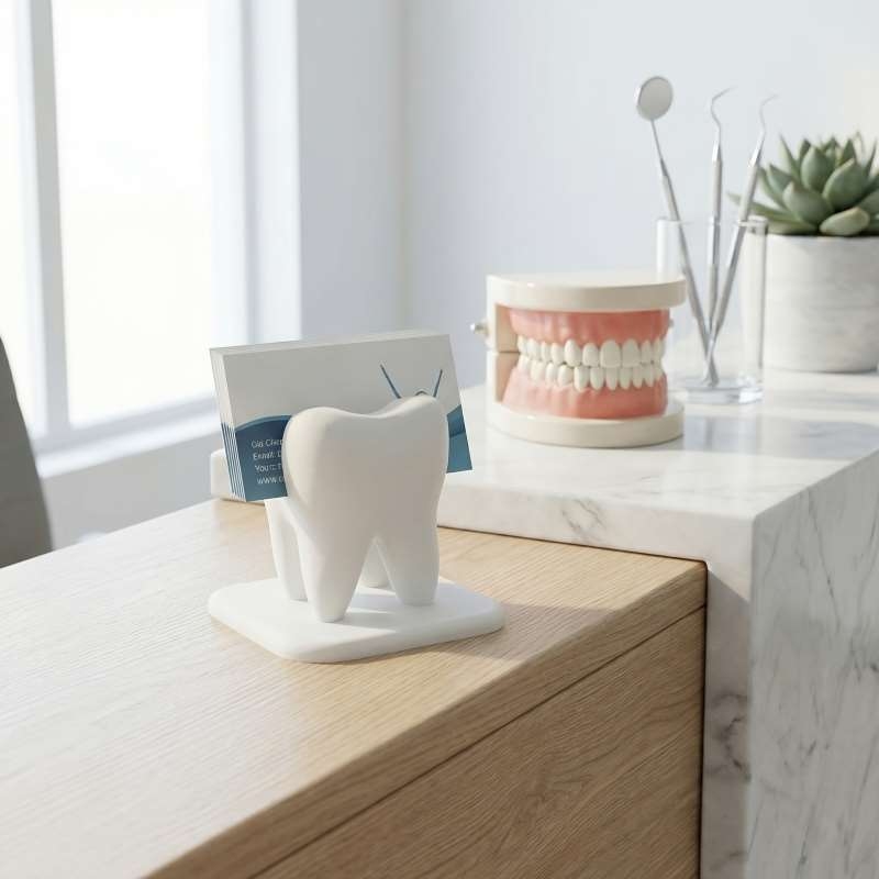 حامل بطاقات عمل على شكل سن مطب - مراجعة 3D Printing Tooth وسعره